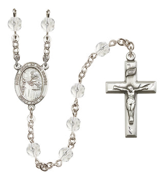 Silver Plated 6mm Fire Polished Saint John of the Cross Rosary in Crystal