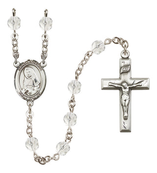 Silver Plated 6mm Fire Polished Saint Madeline Sophie Barat Rosary in Crystal
