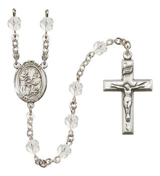 Silver Plated 6mm Fire Polished Saint Zita Rosary in Crystal