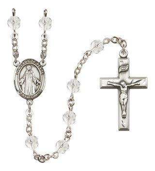 Silver-Plated 6mm Our Lady of Peace  Engraved Catholic Rosaries