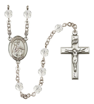 Silver-Plated 6mm Saint Isabella of Portugal  Engraved Catholic Rosaries