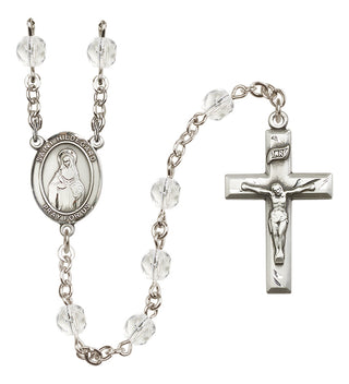 Silver-Plated 6mm Saint Hildegard von Bingen  Engraved Catholic Rosaries