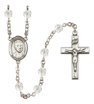 Silver-Plated 6mm Saint Eugene de Mazenod  Engraved Catholic Rosaries