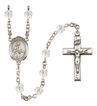 Silver-Plated 6mm Saint Remigius of Reims  Engraved Catholic Rosaries