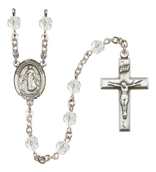 Silver Plated 6mm Fire Polished Blessed Karolina Kozkowna Rosary in Crystal