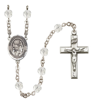 Silver Plated 6mm Fire Polished Our Lady of Lourdes Rosary in Crystal
