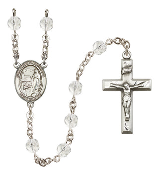 Silver Plated 6mm Fire Polished Our Lady of Lourdes Rosary in Crystal