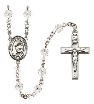 Silver-Plated 6mm Saint Teresa of Calcutta  Engraved Catholic Rosaries