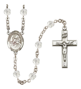 Silver-Plated 6mm Saint Lidwina of Schiedam  Engraved Catholic Rosaries