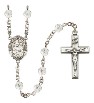 Silver Plated 6mm Fire Polished Our Lady of Prompt Succor Rosary in Crystal