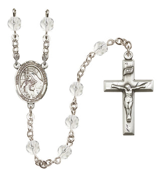 Silver-Plated 6mm Saint Margaret of Cortona  Engraved Catholic Rosaries