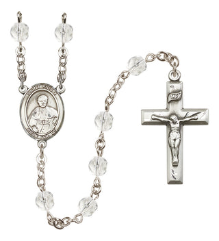Silver-Plated 6mm Saint Pius X  Engraved Catholic Rosaries