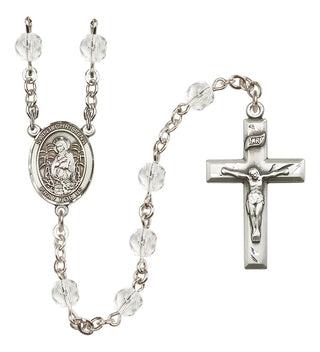 Silver-Plated 6mm Saint Christina the Astonishing  Engraved Catholic Rosaries