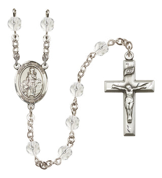 Silver-Plated 6mm Saint Cornelius  Engraved Catholic Rosaries