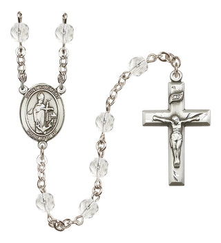 Silver-Plated 6mm Saint Clement  Engraved Catholic Rosaries