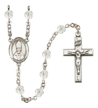 Silver-Plated 6mm Saint Anselm of Canterbury  Engraved Catholic Rosaries