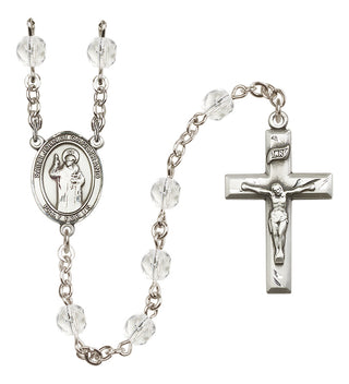 Silver Plated 6mm Fire Polished Saint John of Capistrano Rosary in Crystal