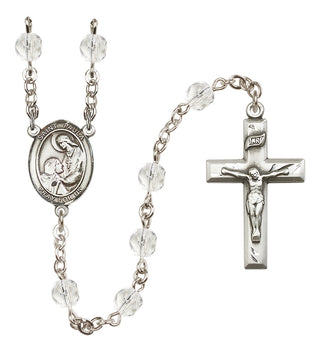 Silver-Plated 6mm Saint Paula  Engraved Catholic Rosaries