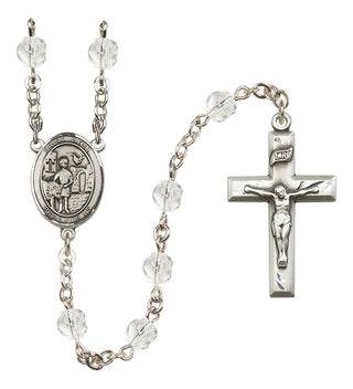 Silver-Plated 6mm Saint Vitus  Engraved Catholic Rosaries