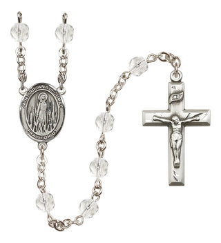 Silver Plated 6mm Fire Polished Saint Juliana of Cumae Rosary in Crystal