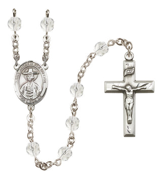 Silver-Plated 6mm Saint Andrew Kim Taegon  Engraved Catholic Rosaries