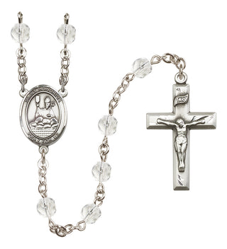 Silver-Plated 6mm Saint Honorius of Amiens  Engraved Catholic Rosaries