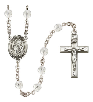 Silver-Plated 6mm Saint Marina  Engraved Catholic Rosaries