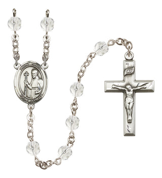 Silver-Plated 6mm Saint Regis  Engraved Catholic Rosaries