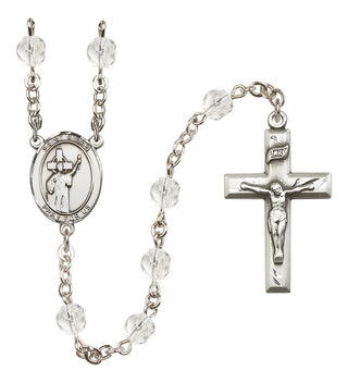 Silver-Plated 6mm Saint Aidan of Lindesfarne  Engraved Catholic Rosaries