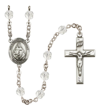 Silver Plated 6mm Fire Polished Saint Theodora Rosary in Crystal