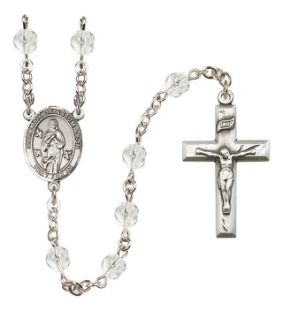 Silver Plated 6mm Fire Polished Our Lady of Assumption Rosary in Crystal