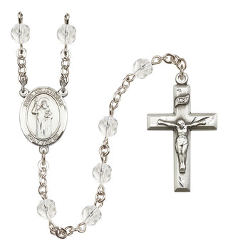 Silver-Plated 6mm Saint Columbkille  Engraved Catholic Rosaries
