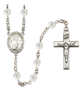 Silver-Plated 6mm Saint Jeanne Chezard de Matel  Engraved Catholic Rosaries