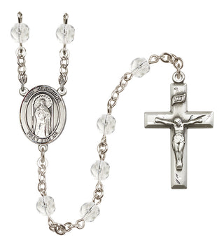 Silver Plated 6mm Fire Polished Saint Seraphina Rosary in Crystal