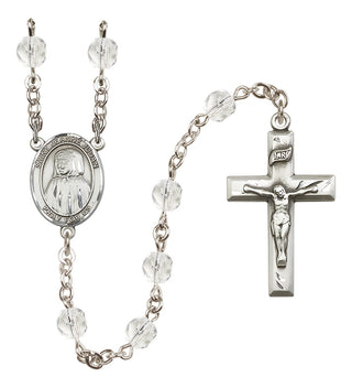 Silver-Plated 6mm Saint Jeanne Jugan  Engraved Catholic Rosaries