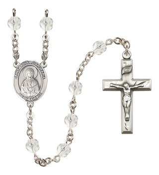 Silver Plated 6mm Fire Polished Saint Lydia Purpuraria Rosary in Crystal