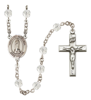 Silver Plated 6mm Fire Polished Our Lady of Kibeho Rosary in Crystal