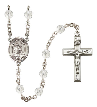 Silver-Plated 6mm Saint Maron  Engraved Catholic Rosaries