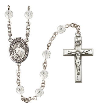 Silver Plated 6mm Fire Polished Saint Maria Bertilla Boscardin Rosary in Crystal