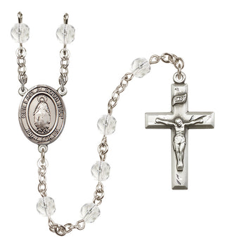 Silver Plated 6mm Fire Polished Our Lady of Good Help Rosary in Crystal