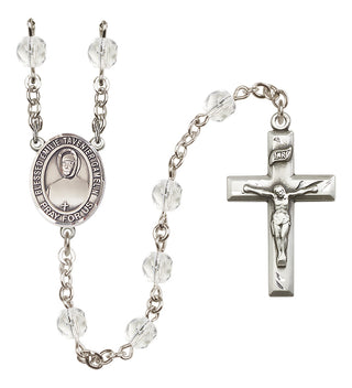 Silver Plated 6mm Fire Polished Blessed Emilie Tavernier Gamelin Rosary in Crystal