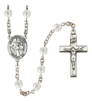 Silver-Plated 6mm Guardian Angel w/Children  Engraved Catholic Rosaries