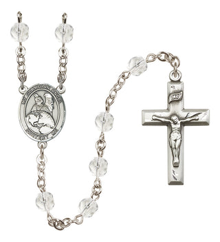 Silver Plated 6mm Fire Polished Guardian Angel Protector Rosary in Crystal