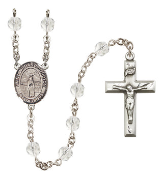 Silver Plated 6mm Fire Polished Saint Medard of Noyon Rosary in Crystal