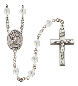 Silver Plated 6mm Fire Polished Saint Ephrem Rosary in Crystal