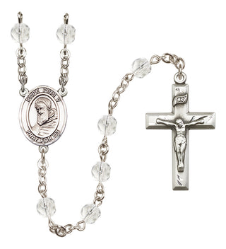 Silver-Plated 6mm Pope Pius V  Engraved Catholic Rosaries