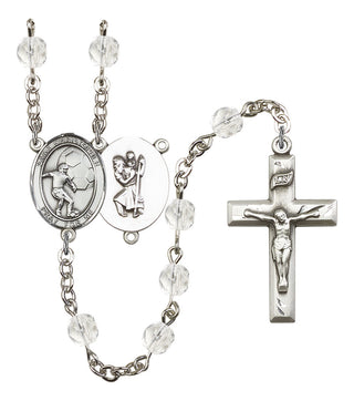 Saint Christopher and Soccer Rosary with Crystal Beads