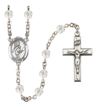 Silver-Plated 6mm Saint Christopher/Tennis Rosary