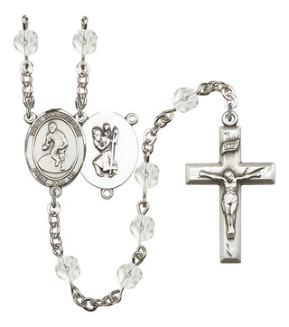 Saint Christopher and Wrestling Rosary with Crystal Beads