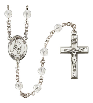 Silver-Plated 6mm Saint Christopher/Wrestling Rosary